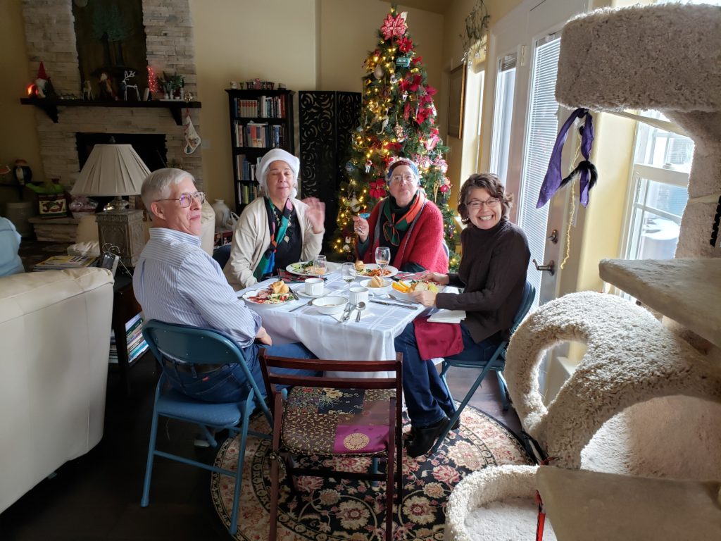 LWV Klamath fun holiday luncheon with festive decorations